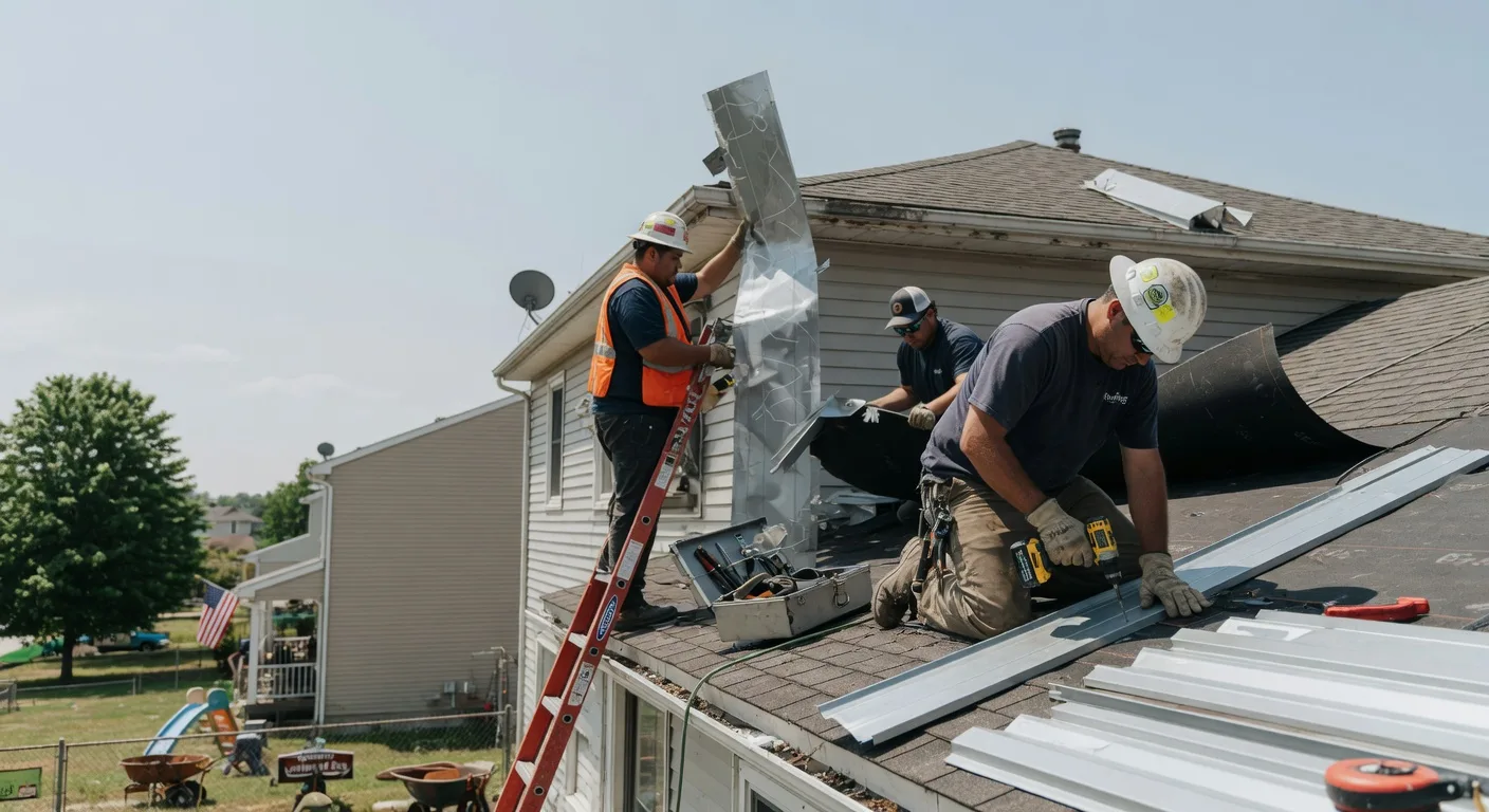 Storm Damage Metal Roof Repair in Cotton Plant, AR